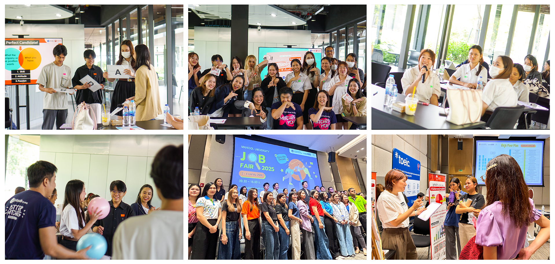 บูท Inspire English x Jobsdb งาน Job Fair มหาวิทยาลัยมหิดล เวิร์คช็อปภาษาอังกฤษสัมภาษณ์งาน โดย Inspire English ที่มหิดล นักศึกษามหิดลฝึกตอบคำถามภาษาอังกฤษสัมภาษณ์งานกับ Inspire English บรรยากาศบรรยายเทคนิคเตรียมตัวสัมภาษณ์งานจาก Jobsdb